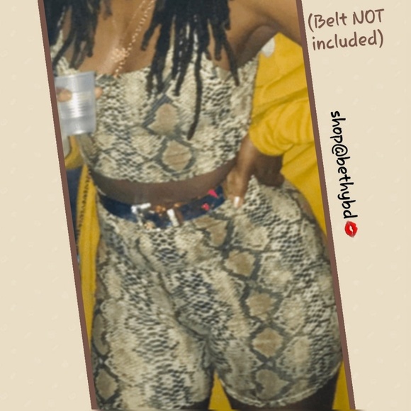 Curvy size Snakeskin Cami & Shorts Set athleisure - Picture 6 of 8